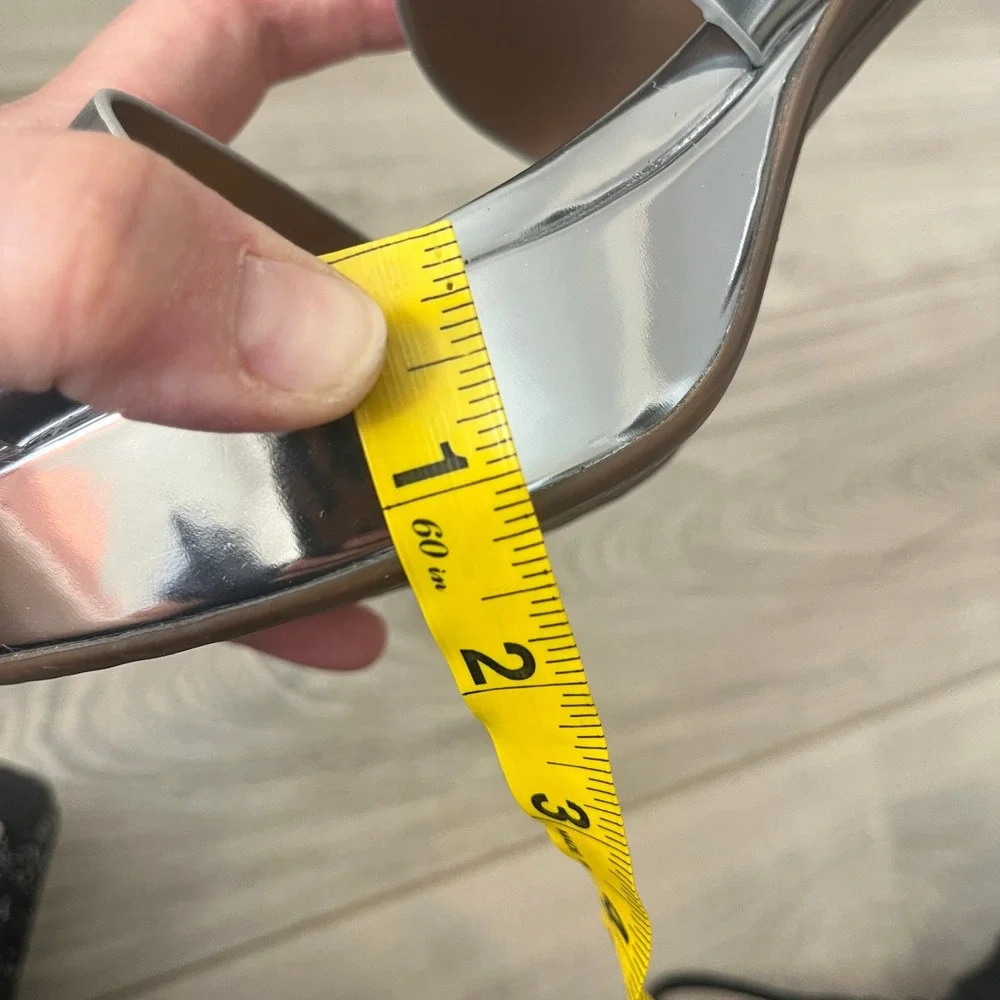 Aerosoles Camilia Platform Sandals Retro Silver 7.5 Metallic Block Heel